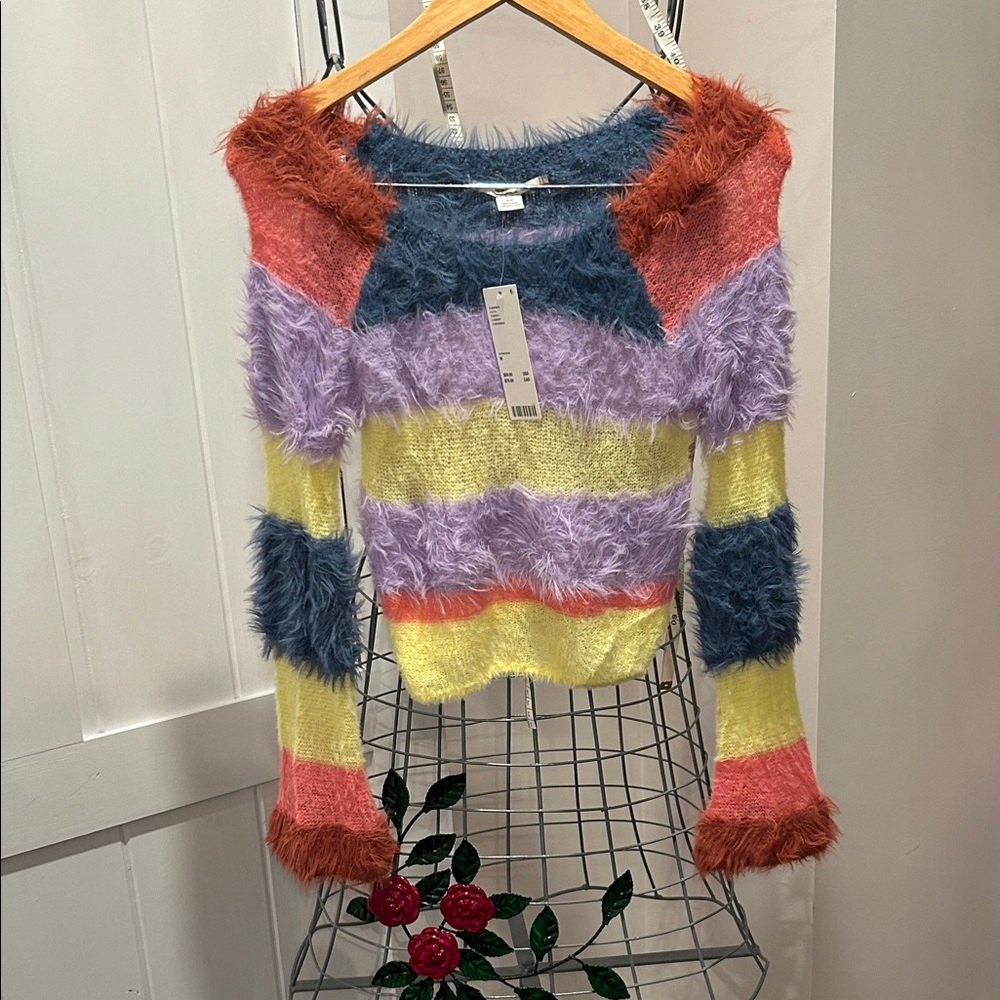 Urban Outfitters Multicolor Fuzzy Sweater